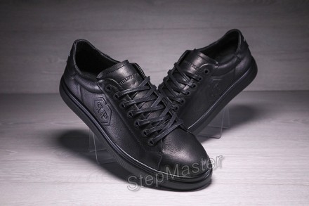  Кожаные мужские кеды кроссовки Philipp Plein Nappa Black
Кеды Philipp Plein изг. . фото 3