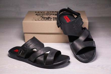 Мужские кожаные сандалии-шлепанцы Levis Black
Характеристика товара:
Вид обуви: . . фото 2