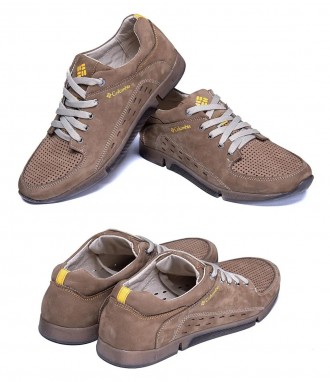 Чоловічі літні кросівки Nubuck Beige — натуральна шкіра з перфорацією
Туфлі спор. . фото 9