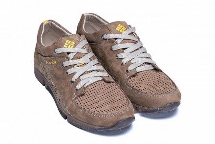 Чоловічі літні кросівки Nubuck Beige — натуральна шкіра з перфорацією
Туфлі спор. . фото 13