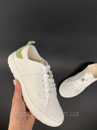 Жіночі кросівки LORETA білі/авокадо
Розмірний ряд: 36-41
Верх взуття: 100% бавов. . фото 9