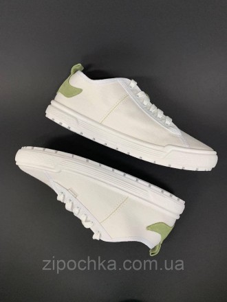 Жіночі кросівки LORETA білі/авокадо
Розмірний ряд: 36-41
Верх взуття: 100% бавов. . фото 12
