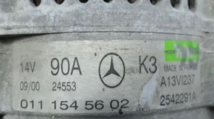 Бу генератор Mercedes Benz W168 , 1.4 , 1.6 , 8V, A0111545602. . фото 3