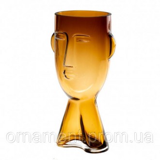 
Скляна ваза із зображенням обличчя показує тонкі лінії обличчя. Така ваза стане. . фото 4