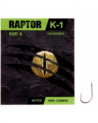 Крючок Kalipso Raptor-K-1 104906BN №2; 3; 5; 8; 10 номер 
No/Количество в упако. . фото 3