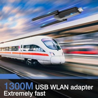 Мережевий адаптер Wi-Fi, адаптер для ПК, адаптер WLAN ElecMoga USB 3.0, 1300 Мбіт/с, ПК, 2,4 ГГц/5,8 ГГц,. . фото 7 Мережевий адаптер Wi-Fi, адаптер для ПК, адаптер WLAN ElecMoga USB 3.0, 1300 Мбі. . фото 7