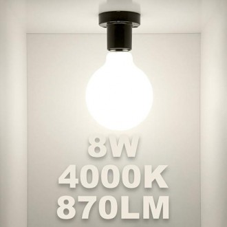 Белая большая светодиодная лампа с регулируемой яркостью Edison E27 8 Вт 870 Лм . . фото 7