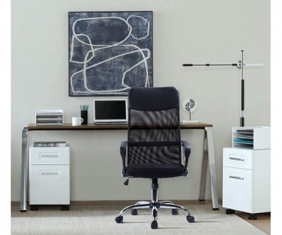 Офісне крісло з високою спинкою, матеріал на спинці сітка, поліестер, який не бо. . фото 3