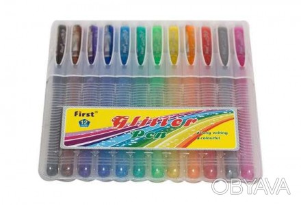 Набір ручок гелевих FIRST 12 кольорів, в пластиковому пеналі F919-12
 
Характери. . фото 1