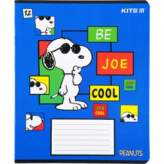 Зошит шкільний Kite 12 аркушів лінія Snoopy. . фото 5