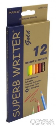 Олівці кольорові Marco «Super Writer». М'які кольорові олівці. Яскраві, барвисті. . фото 1