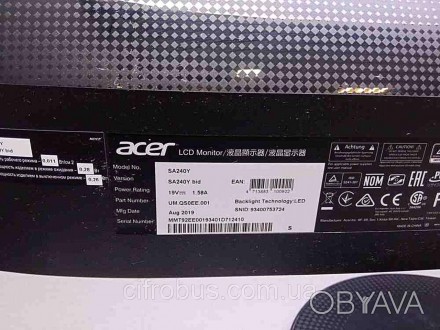 Acer SA240Ybid — чудовий широкоформатний монітор, що рівною мірою підходить як д. . фото 1