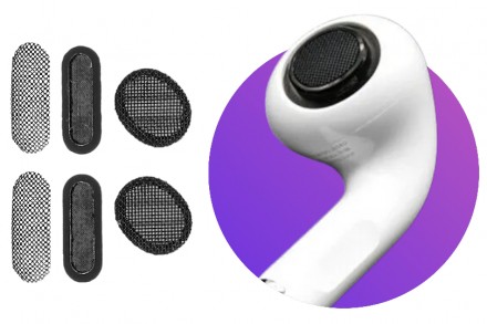Пылезащитная сетка-фильтр для наушников Apple AirPods Pro / Pro 2 gen, 6 шт. в к. . фото 2