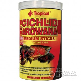  Cichlid & Arowana Medium Sticks - Багатокомпонентний колірний корм у формі плав. . фото 1