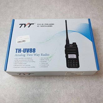 Рация TYT TH-UV88 PRO серия VHF/UHF 5W, LED фонарь, 200 каналов, скремблер, даль. . фото 2