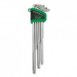 Набор ключей Г-обр. TORX T10-T50 9ед. супердлинных с отверстием (GAAL0919) TOPTU. Киев. фото 1 Набор ключей Г-обр. TORX T10-T50 9ед. супердлинных с отверстием (GAAL0919) TOPTU. Киев. фото 1