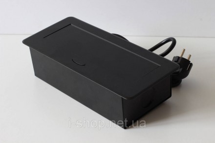 Удлинитель розетки 2R+USB+Type-C черный предназначен для столов для переговоров,. . фото 5