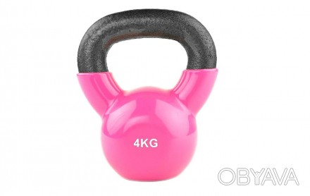 Stein Vinyl kettlebell 4 kg
	Вінілова гиря 4 кг
Надійний дизайн;
Кожна вага гирі. . фото 1