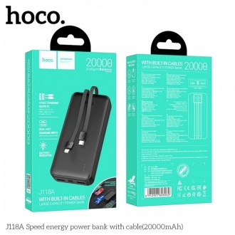 Power Bank Hoco J118A Speed Energy с емкостью 20000mAh – надежный и высокоэффект. . фото 3