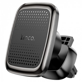 HOCO CA106 Air outlet magnetic car holder Black Metal Gray — універсальний автом. . фото 2