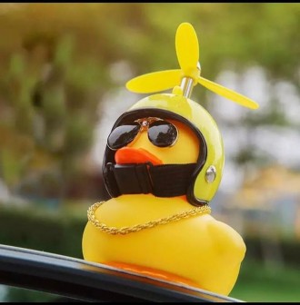 Качечка в машину з окулярами Red Broken Duck (Шолом Пікачу)
Жовта та чорна качка. . фото 6