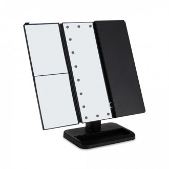 Настільне косметичне складане дзеркало з LED-підсвіткою для макіяжів із бічними . . фото 3