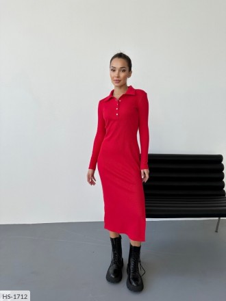 Платье HS-1712
Цвета: черный, красный, графит
Ткань: качественный рубчик на флис. . фото 2