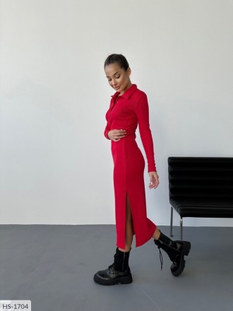 Платье HS-1712
Цвета: черный, красный, графит
Ткань: качественный рубчик на флис. . фото 5