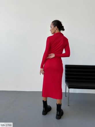 Платье HS-1712
Цвета: черный, красный, графит
Ткань: качественный рубчик на флис. . фото 6