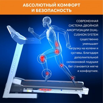 
Бігова доріжка FitLogic ET1601 — нова стильна доріжка підвищеної комфортності з. . фото 3