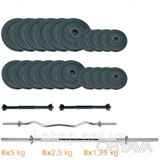 Набір штанга + гантелі Newt Gym Set-W Rock Pro 70 кг-універсальний силовий набір. . фото 1
