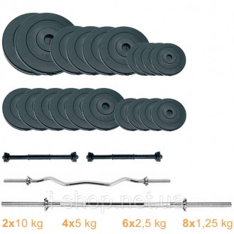 Набір штанга + гантелі Newt Gym Set-W Rock Pro 80 кг-універсальний силовий набір. . фото 2