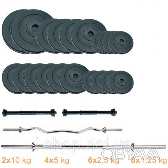 Набір штанга + гантелі Newt Gym Set-W Rock Pro 80 кг-універсальний силовий набір. . фото 1