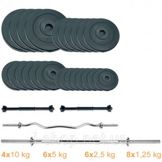Набір штанга + гантелі Newt Gym Set-W Rock Pro 110 кг-універсальний силовий набі. . фото 2