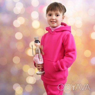 Дитячий костюм на флісі малиновий для дівчинки  унісекс
