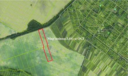 Продам ділянку 3,64 га ОСГ в с.Мар'янівка. Ділянка знаходиться поруч з село. . фото 2
