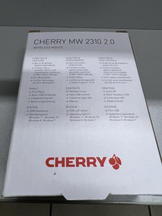 
Беспроводная мышь Cherry MW 2310 2.0 USB black НОВАЯ!!!
6-кнопочная мышь: оптич. . фото 4