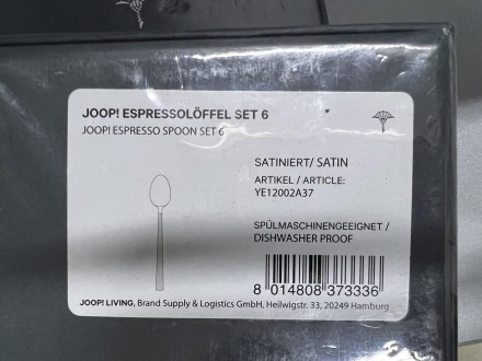 
Joop! Espressolöffel Set Satiniert (YE12002A37) Набор ложек для эспрессо с сати. . фото 5