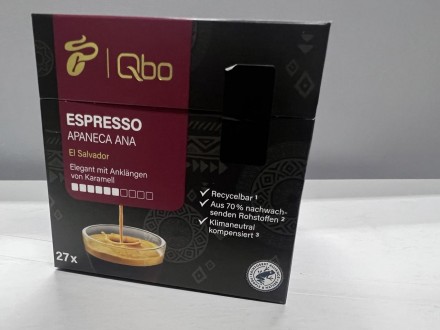 
Tchibo Qbo Espresso Apaneca Ana Кофе в капсулах, 27 штук
Элегантный с нотками к. . фото 3