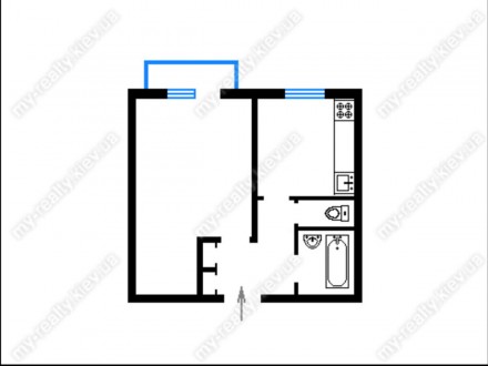 Продаж 1 кімнатної квартири загольною плошиною 37, 1 кв м . Квартира з гарним к. . фото 3
