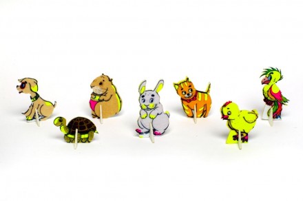 Дитяча іграшка фетрові сувенірні фігурки домашні тварини що світяться на підстав. . фото 2