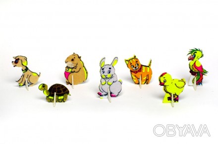 Дитяча іграшка фетрові сувенірні фігурки домашні тварини що світяться на підстав. . фото 1