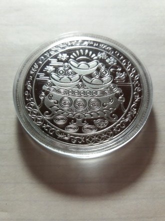 Колекційна посрібнена монета із зображенням дракона 2024.. Монета нова. Капсула . . фото 3