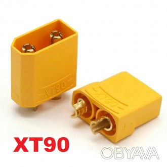 Роз’єм живлення силовий XT90 жовтий. . фото 1
