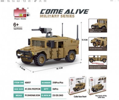 Конструктор Come Alive 40017 Hummer на 318 деталей
Подробная модель военного Хам. . фото 3