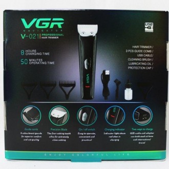 Профессиональная машинка для стрижки волос с насадками VGR V-021 USB
 
Профессио. . фото 5