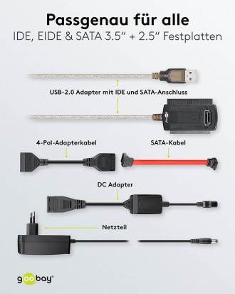 
	Дозволяє підключати жорсткі диски IDE / SATA 3,5 дюйма і 2,5 дюйма до комп'юте. . фото 4