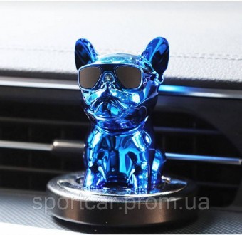 Ароматизатор в машину Bulldog с качающейся головой синиго цвета (стильный аромат. . фото 7