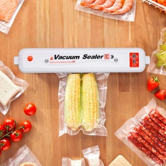 Вакууматор Vacuum Sealer вакуумный упаковщик для продуктов Белый
– лучшее . . фото 2