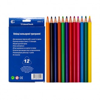 Набор цветных карандашей на 12 цветов в картоной упаковке.. . фото 3